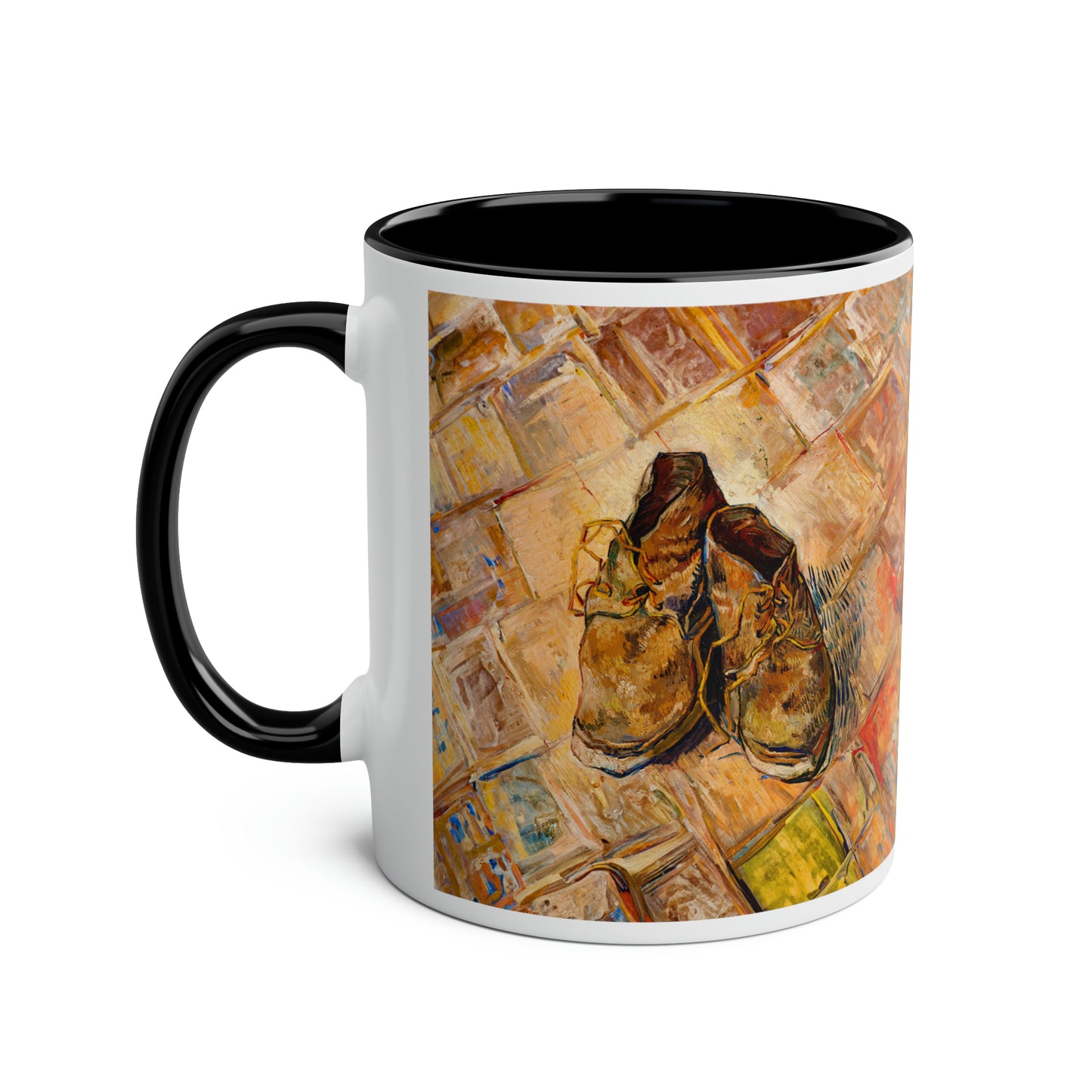 Van Gogh's Shoes (1888) - Original Fine Art Print Two-Tone Coffee Mugs, 11oz