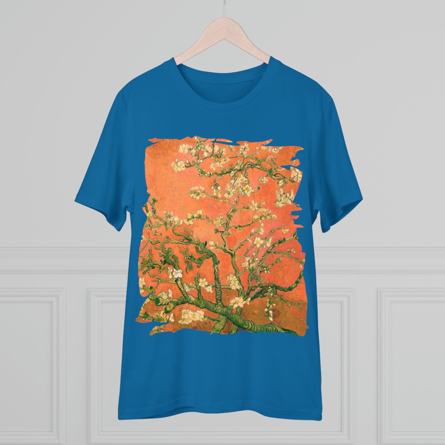 Van Gogh's Almond blossom (1890) - Orange Fine Art Print Organic Cotton T-Shirt Unisex