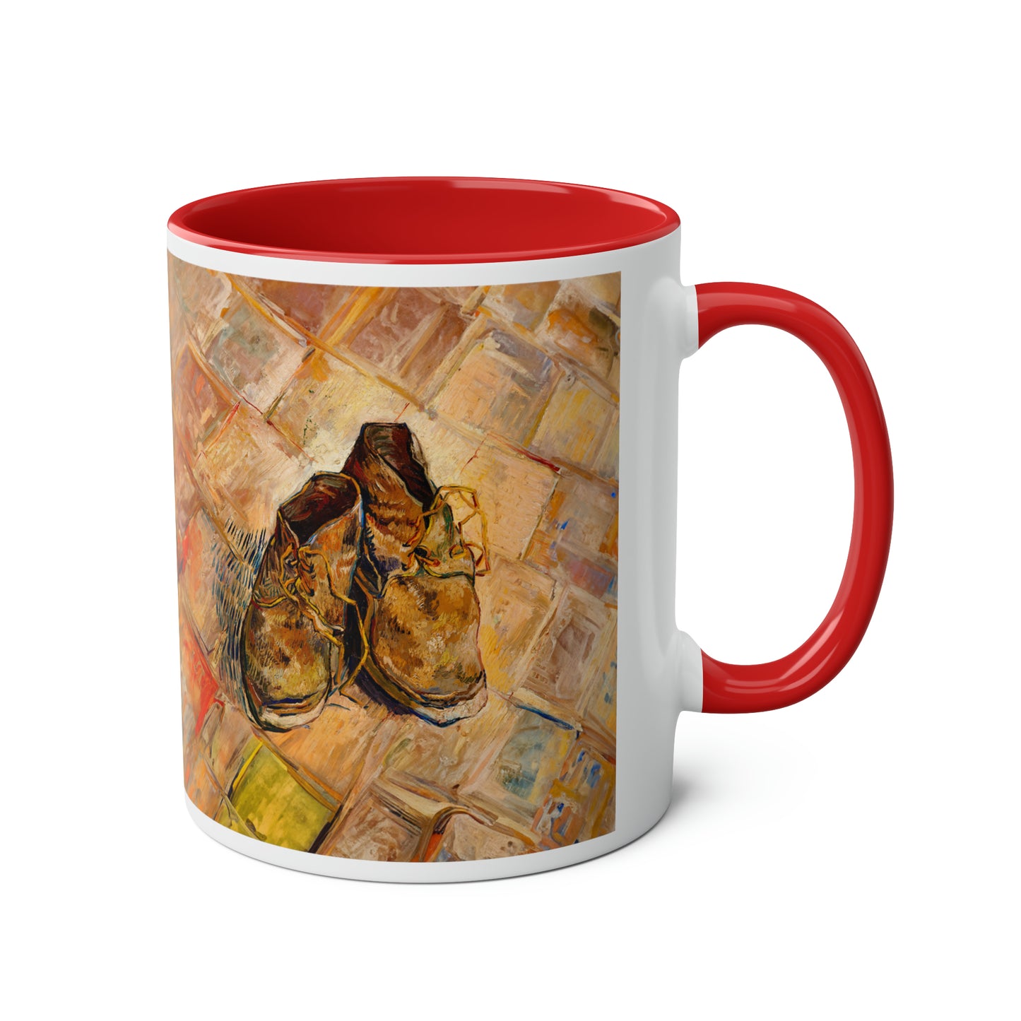 Van Gogh's Shoes (1888) - Original Fine Art Print Two-Tone Coffee Mugs, 11oz