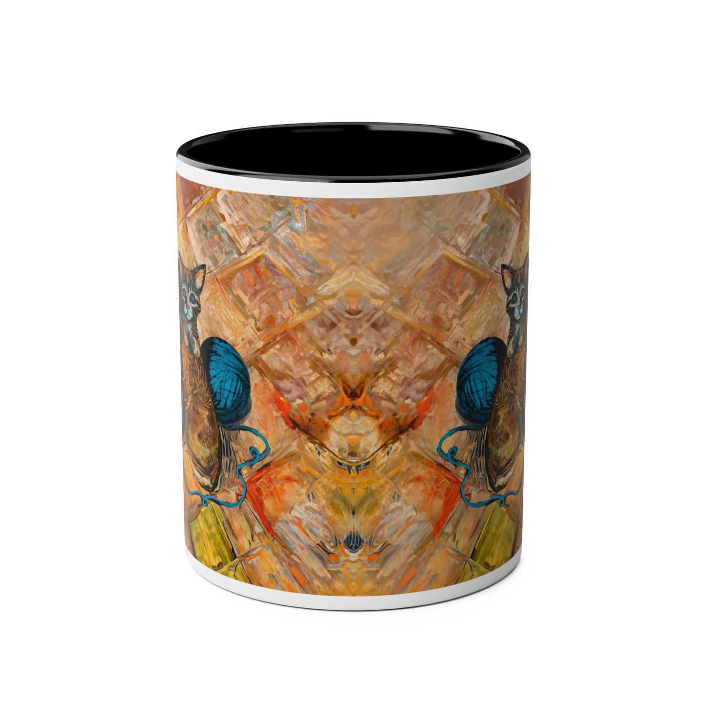 Van Gogh's Shoes (1888) - Kitten with yarns Fine Art Print Two-Tone Coffee Mugs, 11oz