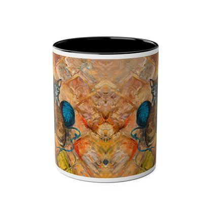 Van Gogh's Shoes (1888) - Kitten with yarns Fine Art Print Two-Tone Coffee Mugs, 11oz