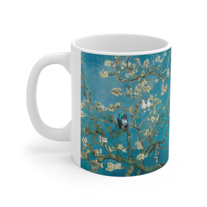 Van Gogh's Almond blossom (1890) - Lovebirds Fine Art Print Ceramic Coffee Cups, 11oz, 15oz