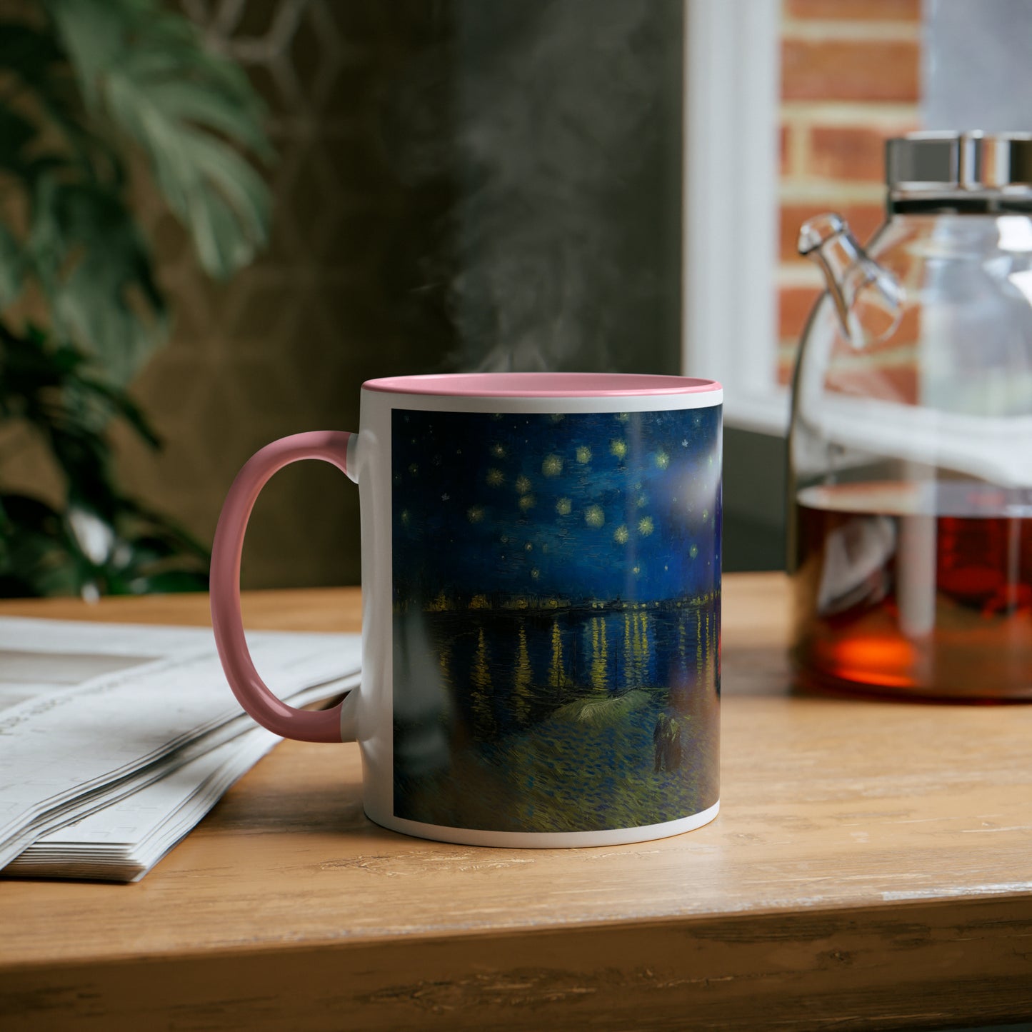 Van Gogh's Starry Night Over the Rhone (1888) - Original Fine Art Print Two-Tone Coffee Mugs, 11oz