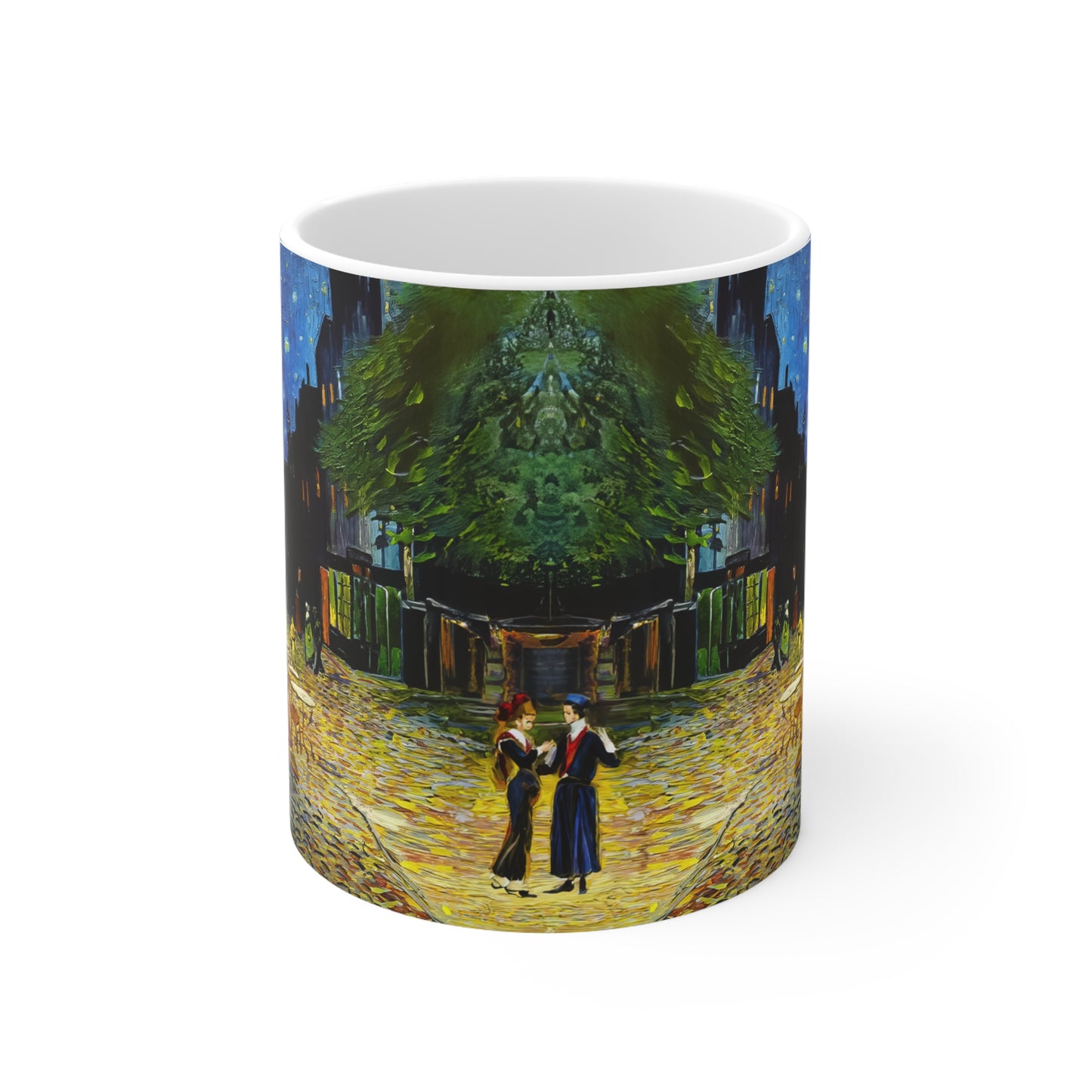 Van Gogh's Café Terrace at Night (1888) - Couple Fine Art Print Ceramic Coffee Mugs, 11oz, 15oz