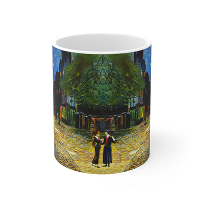 Van Gogh's Café Terrace at Night (1888) - Couple Fine Art Print Ceramic Coffee Mugs, 11oz, 15oz