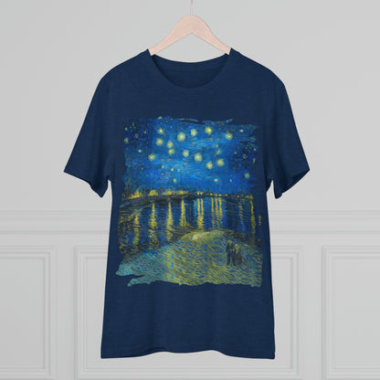 Van Gogh's Starry Night Over the Rhone (1888) - Original Fine Art Print Organic Cotton T-Shirt Unisex