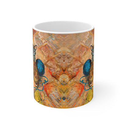 Van Gogh's Shoes (1888) - Kitten with yarns Fine Art Print Ceramic Coffee Mugs, 11oz, 15oz