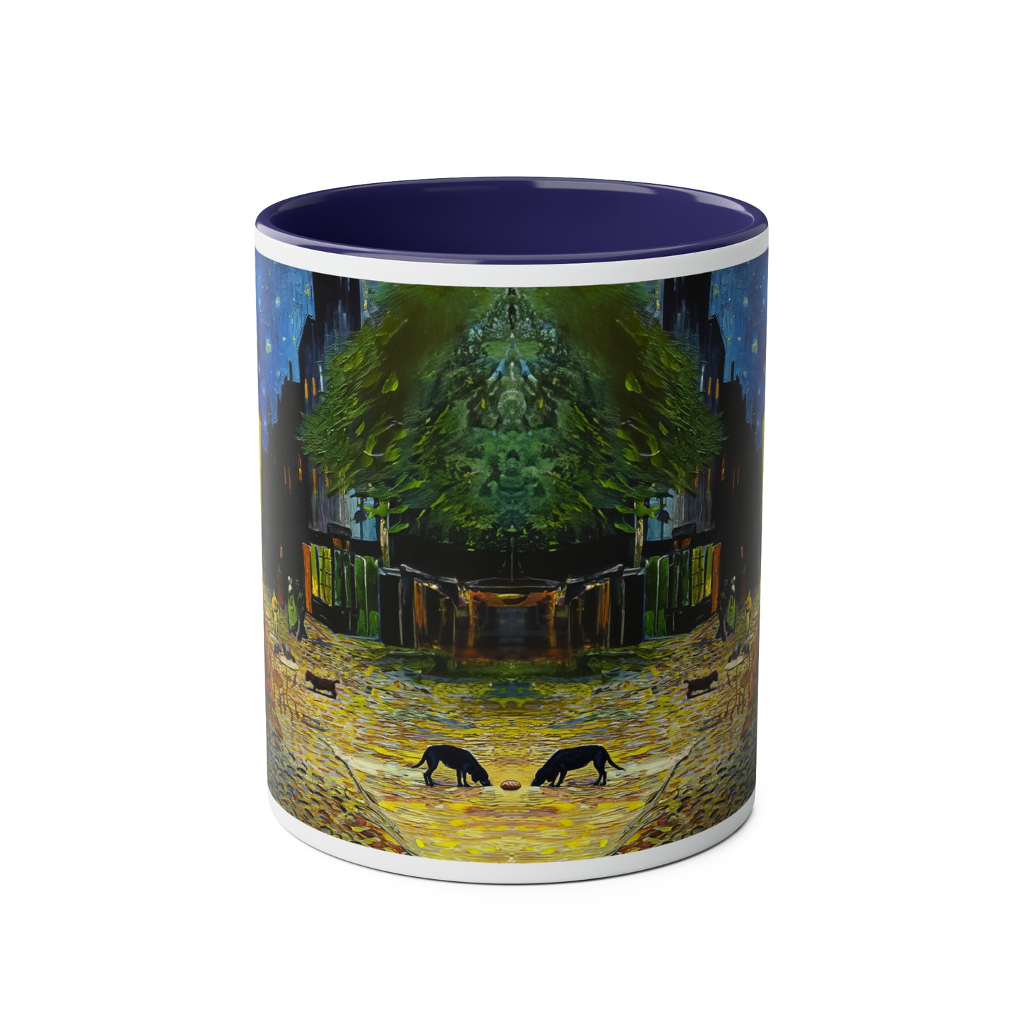 Van Gogh's Café Terrace at Night (1888) - Strays Two-Tone Coffee Mugs, 11oz