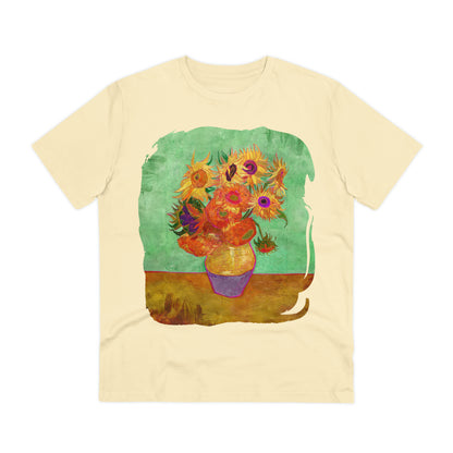 Van Gogh's Vase with Twelve Sunflowers (1888–1889) - Summer Fine Art Print Organic Cotton T-Shirt Unisex