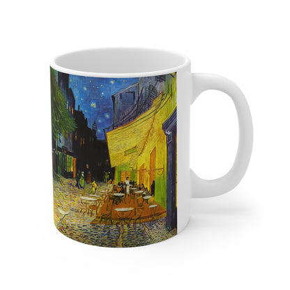 Van Gogh's Café Terrace at Night (1888) - Original Fine Art Print Ceramic Coffee Mugs, 11oz, 15oz