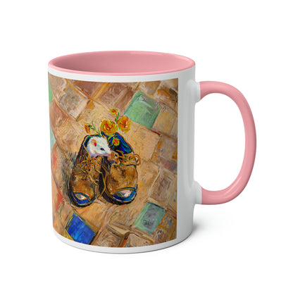 Van Gogh's Shoes (1888) - Mouse in the shoe Fine Art Print Two-Tone Coffee Mugs, 11oz