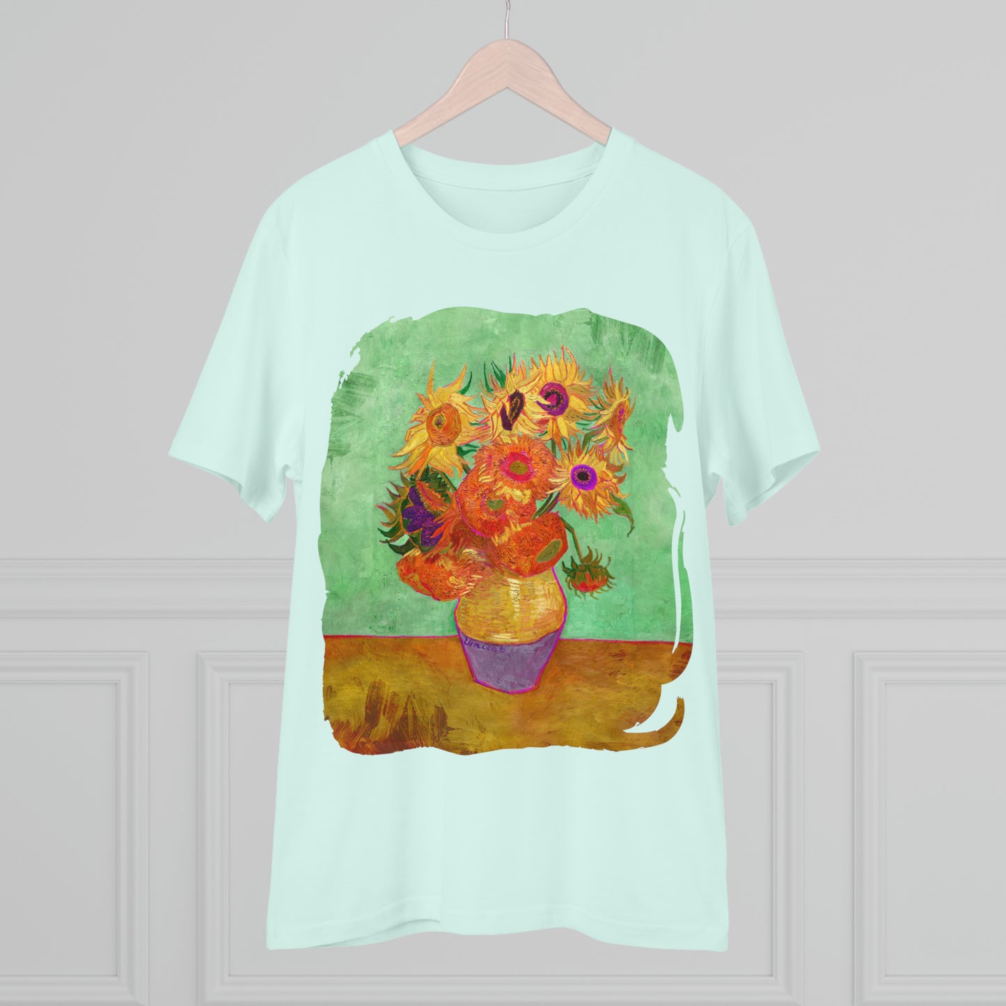 Van Gogh's Vase with Twelve Sunflowers (1888–1889) - Summer Fine Art Print Organic Cotton T-Shirt Unisex