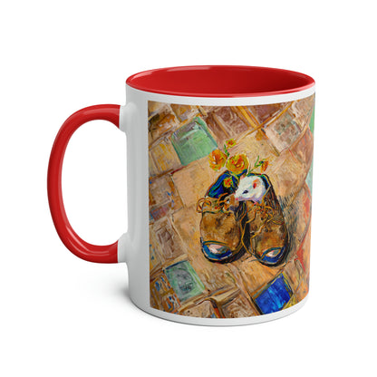 Van Gogh's Shoes (1888) - Mouse in the shoe Fine Art Print Two-Tone Coffee Mugs, 11oz