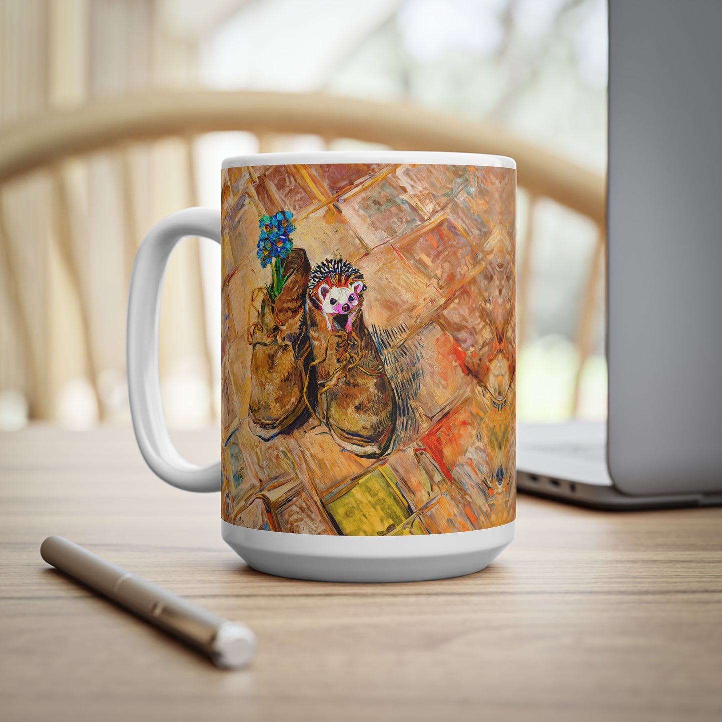 Van Gogh Shoes (1888) - Hedgehog Fine Art Print Ceramic Coffee Mugs, 11oz, 15oz