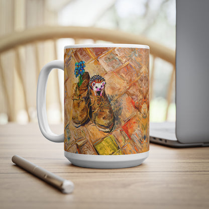 Van Gogh Shoes (1888) - Hedgehog Fine Art Print Ceramic Coffee Mugs, 11oz, 15oz