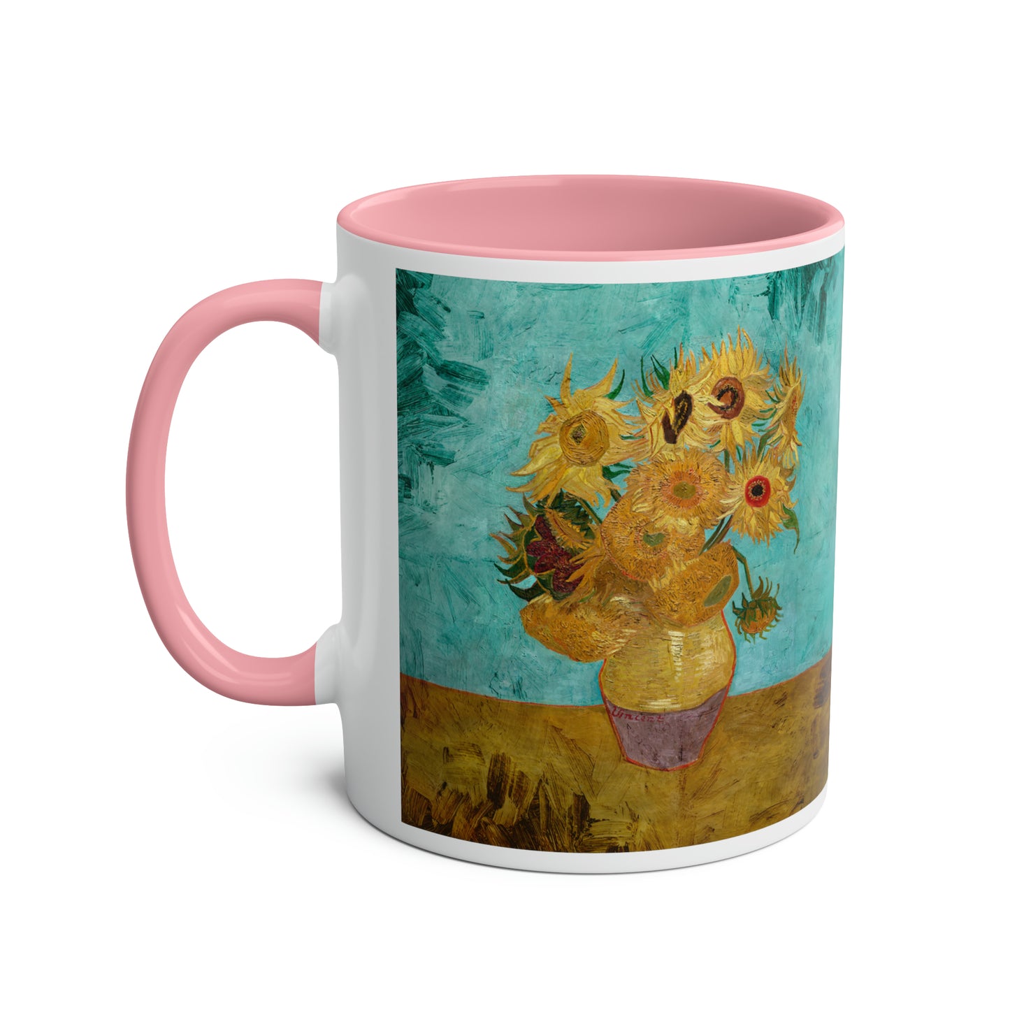 Van Gogh's Vase with Twelve Sunflowers (1888–1889) - Original Fine Art Print Two-Tone Coffee Mugs, 11oz