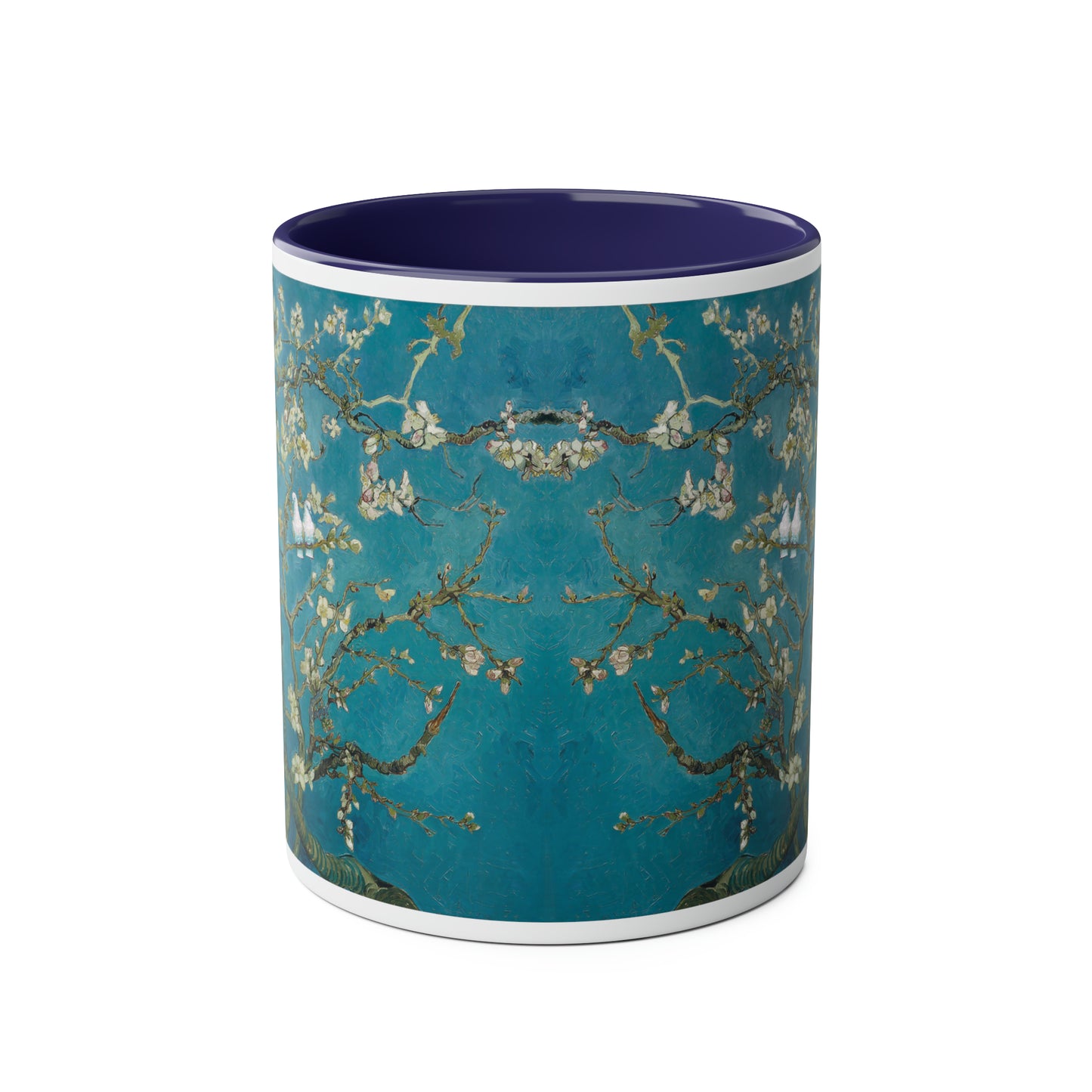 Van Gogh's Almond blossom (1890) - Lovebirds Fine Art Print Two-Tone Coffee Mugs, 11oz