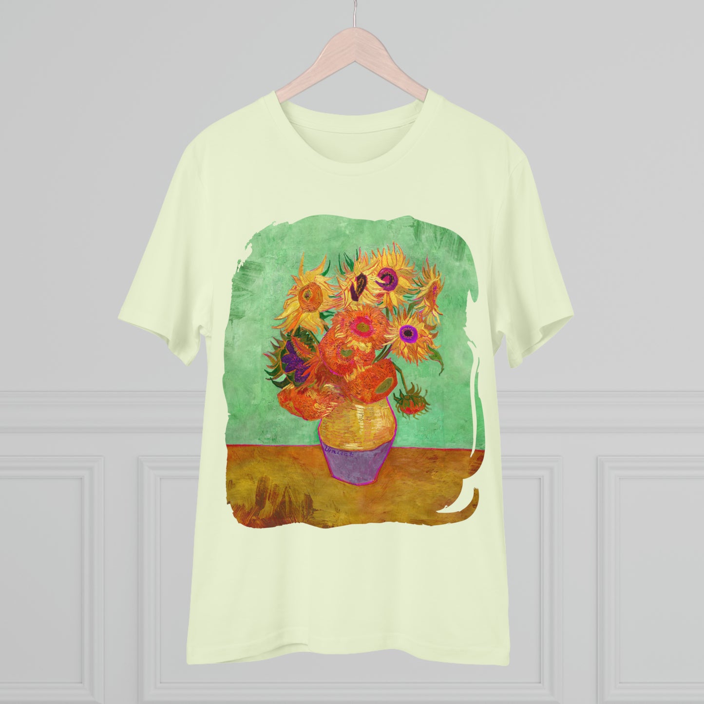 Van Gogh's Vase with Twelve Sunflowers (1888–1889) - Summer Fine Art Print Organic Cotton T-Shirt Unisex